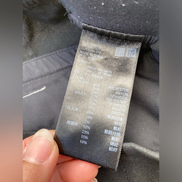 UNIQLO Pants Womens sz 10 Black Slim Straight Leg Stretch Trouser 27x26 - Picture 4 of 10